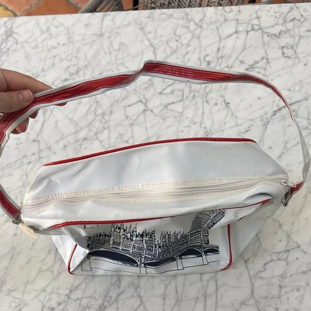 Vintage White London England Shoulder Bag